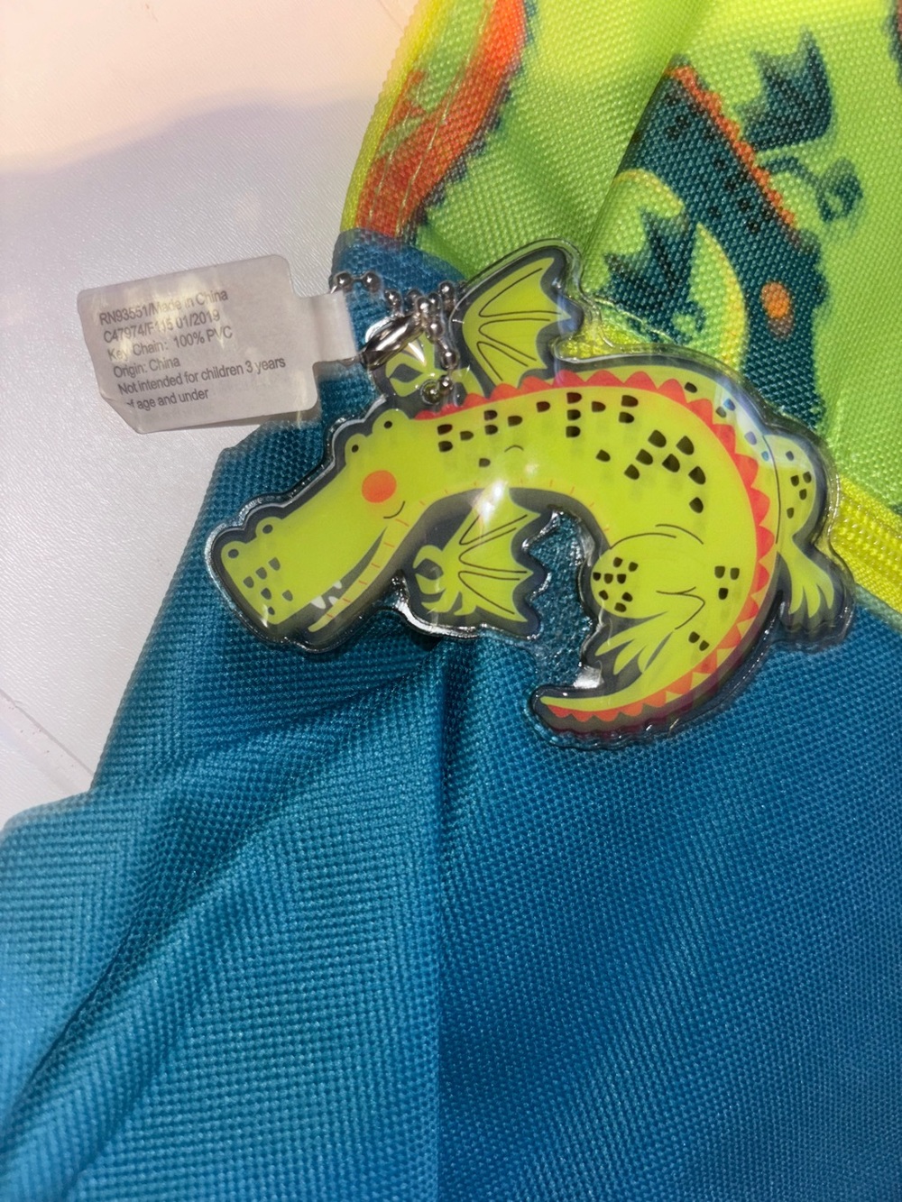 5 Piece Kids Boys Backpack Bag Back to School Set - Green & Orange Dragon Print - Picture 13 of 16